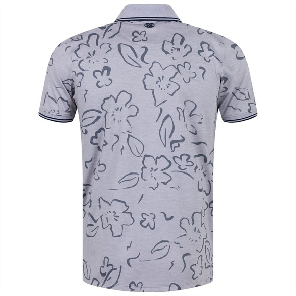 G/FORE Floral Watercolour Polo Light Heather Grey - Picture 6 of 6